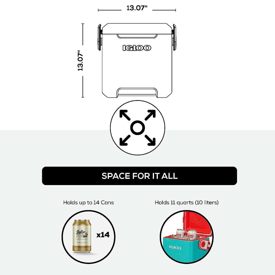 IGLOO TEAL 11 QT TAG ALONG TOO STRAPPED PICNIC STYLE COOLER | igloo | 04