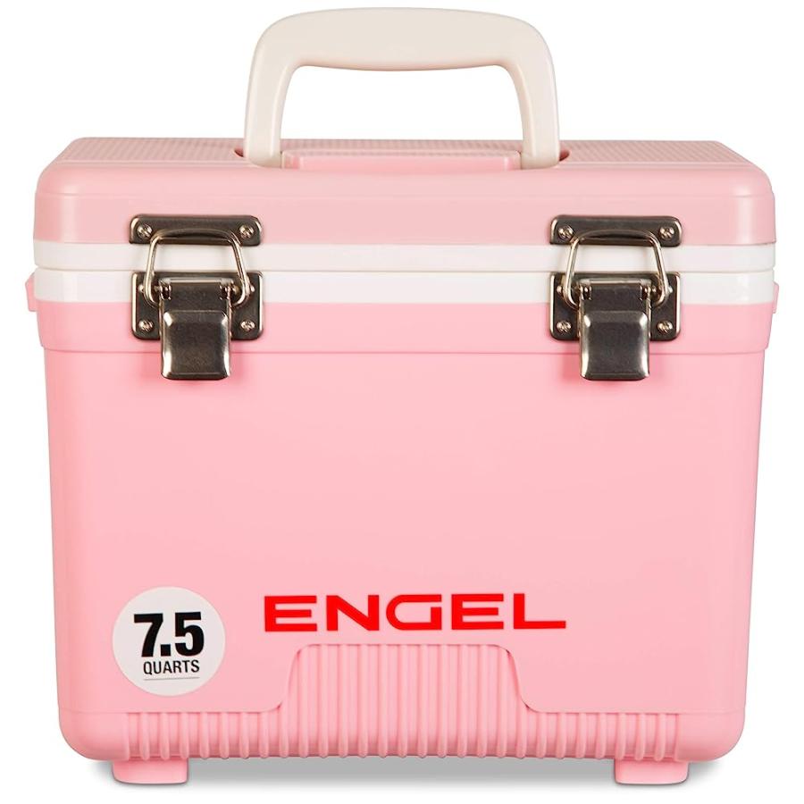 ENGEL UC7 7.5QT LEAK-PROOF, AIR TIGHT, DRYBOX COOLER AND SMALL HARD SHELL LUNCHBOX FOR MEN AND WOMEN IN PINK | 