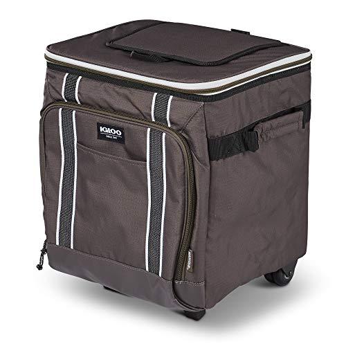 IGLOO 40 CAN LARGE PORTABLE INSULATED SOFT COOLER WITH ROLLING WHEELS, OLIVE | igloo | 02