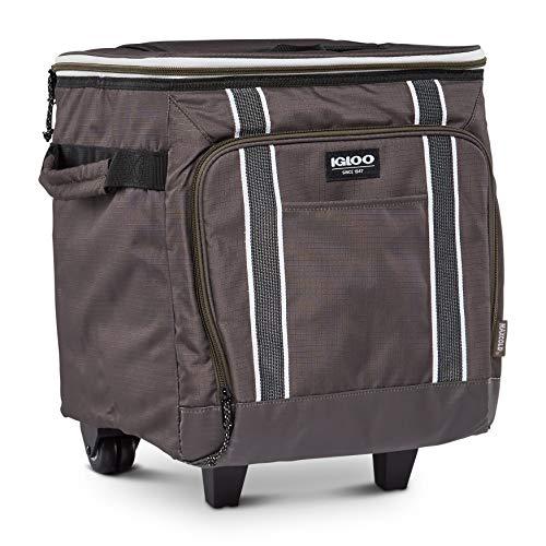 IGLOO 40 CAN LARGE PORTABLE INSULATED SOFT COOLER WITH ROLLING WHEELS, OLIVE | igloo | 03