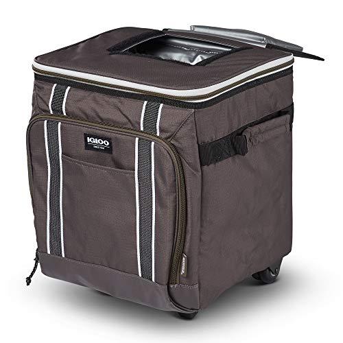 IGLOO 40 CAN LARGE PORTABLE INSULATED SOFT COOLER WITH ROLLING WHEELS, OLIVE | igloo | 06