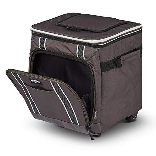 IGLOO 40 CAN LARGE PORTABLE INSULATED SOFT COOLER WITH ROLLING WHEELS, OLIVE | igloo | 07
