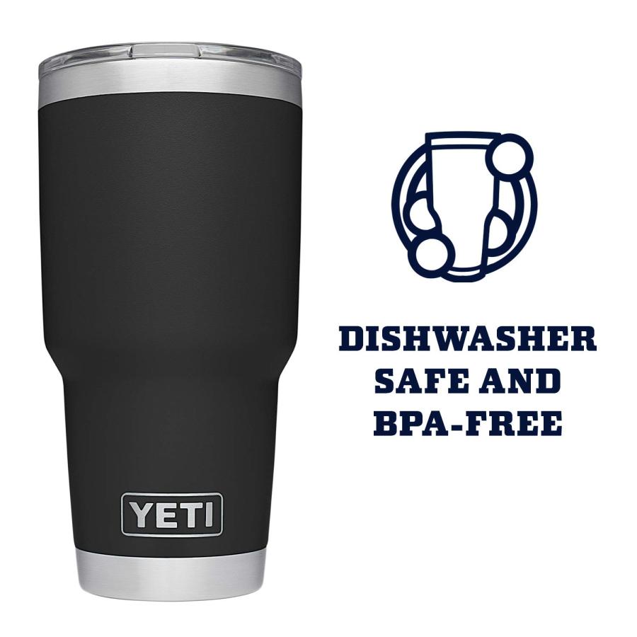 YETI Rambler 30オンス タンブラー マグスライダー蓋付き 真空断熱 ステンレス製、ブラック | YETI | 03