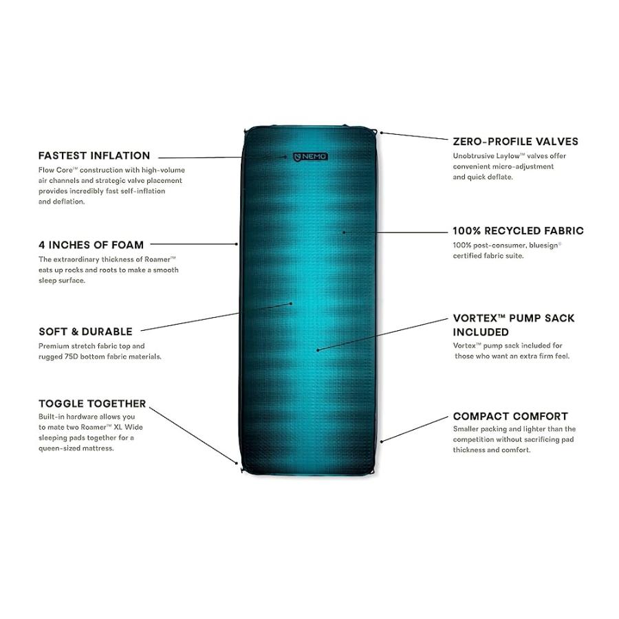 NEMO ROAMER SLEEPING PAD, XL WIDE | NEMO | 02