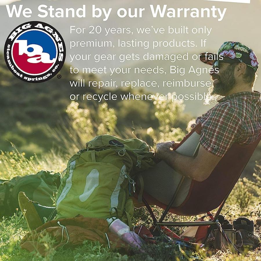 BIG AGNES MICA BASIN CHAIR- ULTRALIGHT, PORTABLE CHAIR FOR CAMPING AND BACKPACKING, BLUE/GRAY | BIG AGNES | 05