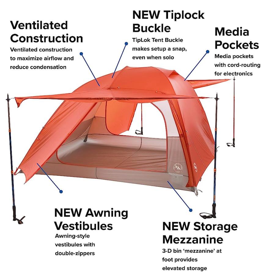 BIG AGNES COPPER SPUR HV UL BACKPACKING TENT, 4 PERSON (ORANGE) | BIG AGNES | 02