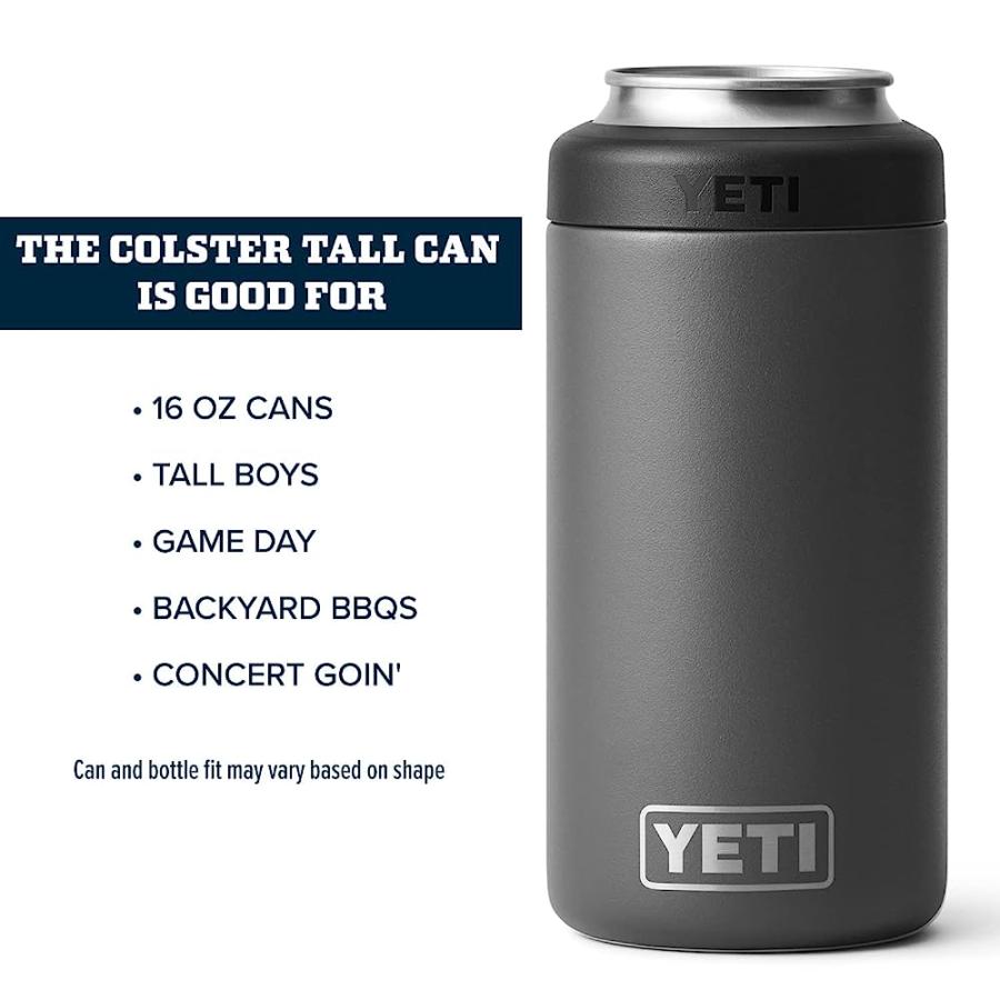 YETI RAMBLER 16 OZ. COLSTER TALL CAN INSULATOR FOR TALLBOYS & 16 OZ. CANS, CHARCOAL | YETI | 03