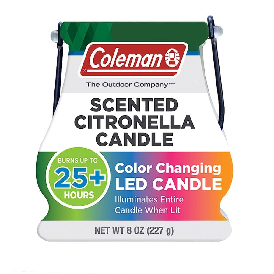 COLEMAN COLOR CHANGING LED CITRONELLA OUTDOOR SCENTED CANDLE - 8 OZ | Coleman