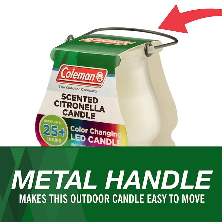 COLEMAN COLOR CHANGING LED CITRONELLA OUTDOOR SCENTED CANDLE - 8 OZ | Coleman | 06