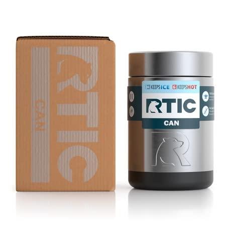 RTIC CAN COOLER INSULATED, BEER, BEVERAGE, SODA CAN COOLER WITH LID, STAINLESS STEEL METAL, DOUBLE WALL INSULATION COOZIE FOR CANS, SWEAT PROOF, |  | 02