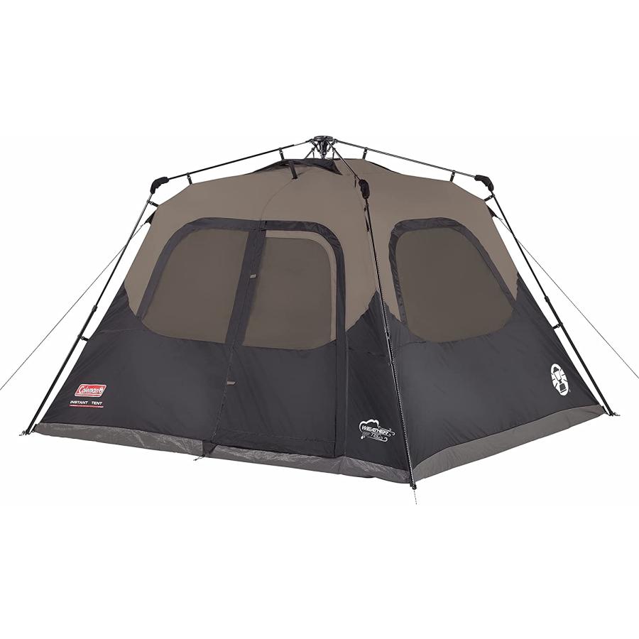 Coleman Camping Tent 6 Person Cabin Tent with Instant Setup , Brown/Black | Coleman