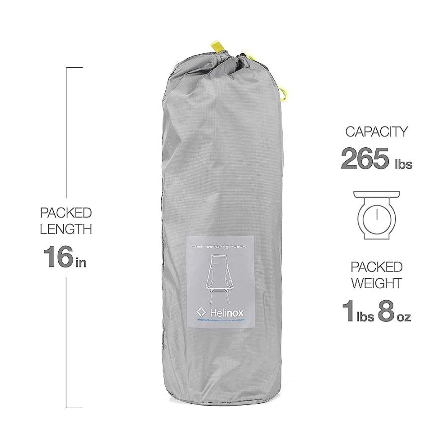 HELINOX CHAIR ZERO ULTRALIGHT HIGHBACK BACKPACKING CHAIR, GREY | Helinox | 01
