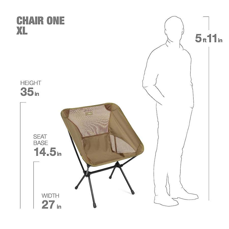 HELINOX CHAIR ONE XL LIGHTWEIGHT, PORTABLE, COLLAPSIBLE CAMPING CHAIR, COYOTE TAN | Helinox | 03