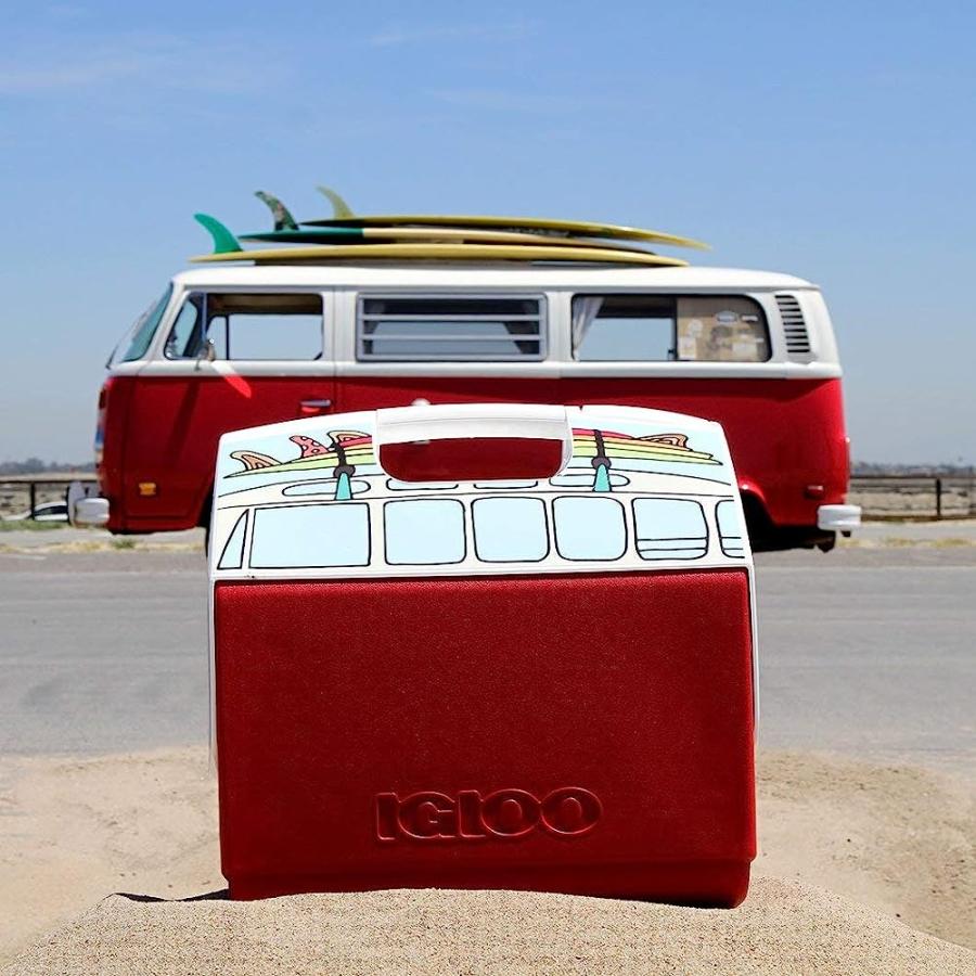 IGLOO 16 QUART LIMITED EDITION VW RED VAN PORTABLE LUNCHBOX PLAYMATE ELITE COOLER ICE BOX, VW VAN RED, LARGE (48854) | igloo | 06