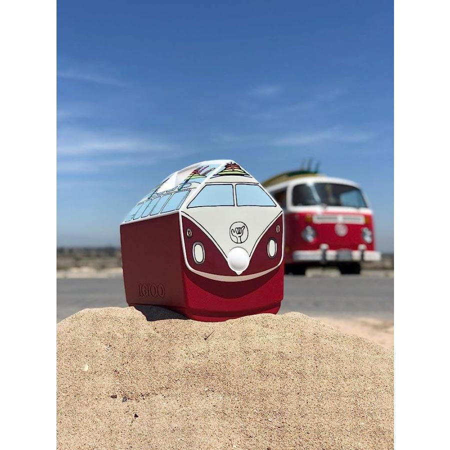 IGLOO 16 QUART LIMITED EDITION VW RED VAN PORTABLE LUNCHBOX PLAYMATE ELITE COOLER ICE BOX, VW VAN RED, LARGE (48854) | igloo | 07