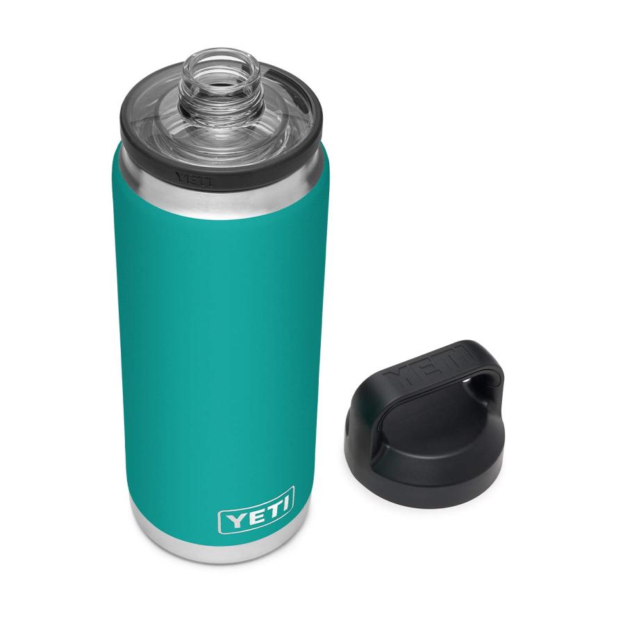 YETI Rambler 26オンス ボトル キャップ付き 真空断熱 ステンレス製、アクアファーブルー | YETI