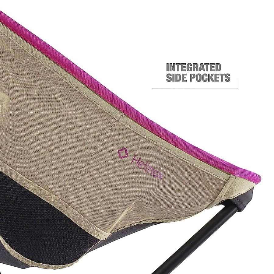 HELINOX SUNSET CHAIR LIGHTWEIGHT, HIGH-BACK, COMPACT, COLLAPSIBLE CAMPING CHAIR, BLACK/KHAKI/PURPLE, WITH POCKETS | Helinox | 05