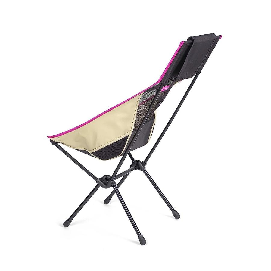 HELINOX SUNSET CHAIR LIGHTWEIGHT, HIGH-BACK, COMPACT, COLLAPSIBLE CAMPING CHAIR, BLACK/KHAKI/PURPLE, WITH POCKETS | Helinox | 08