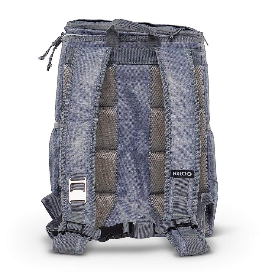 IGLOO 30 CAN LARGE PORTABLE INSULATED SOFT COOLER BACKPACK CARRY BAG, LIGHT GRAY | igloo | 07