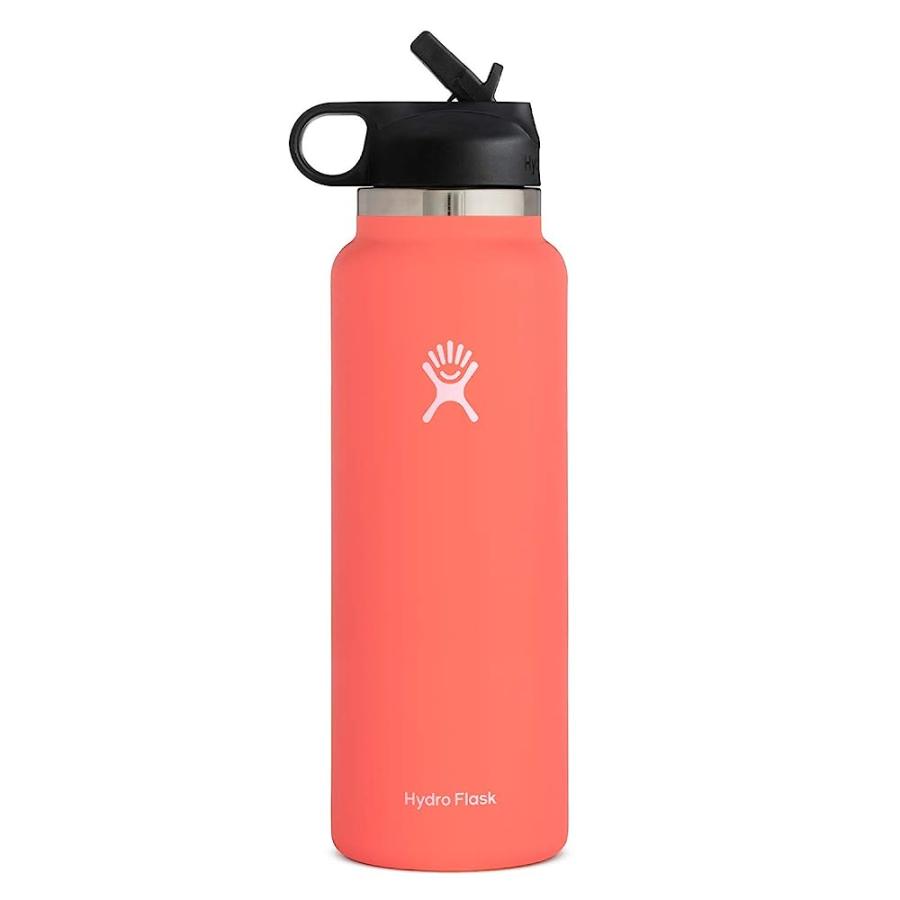 HYDRO FLASK WATER BOTTLE - WIDE MOUTH STRAW LID 2.0 - 40 OZ, HIBISCUS | HYDRO FLASK