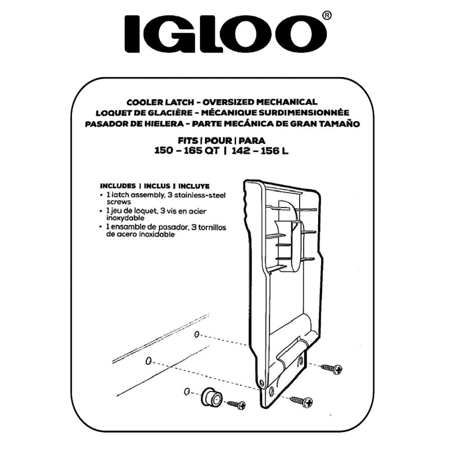 IGLOO COOLER OVERSIZED MECHANICAL LATCH FOR 150-165 QT COOLERS, BLACK | igloo | 02