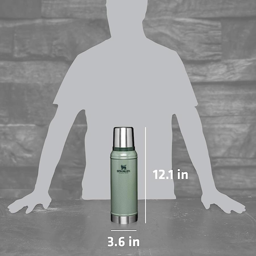 STANLEY CLASSIC VACUUM INSULATED WIDE MOUTH BOTTLE - BPA-FREE 18/8 STAINLESS STEEL THERMOS FOR COLD & HOT BEVERAGES KEEPS LIQUID HOT OR COLD FOR | STANLEY | 05