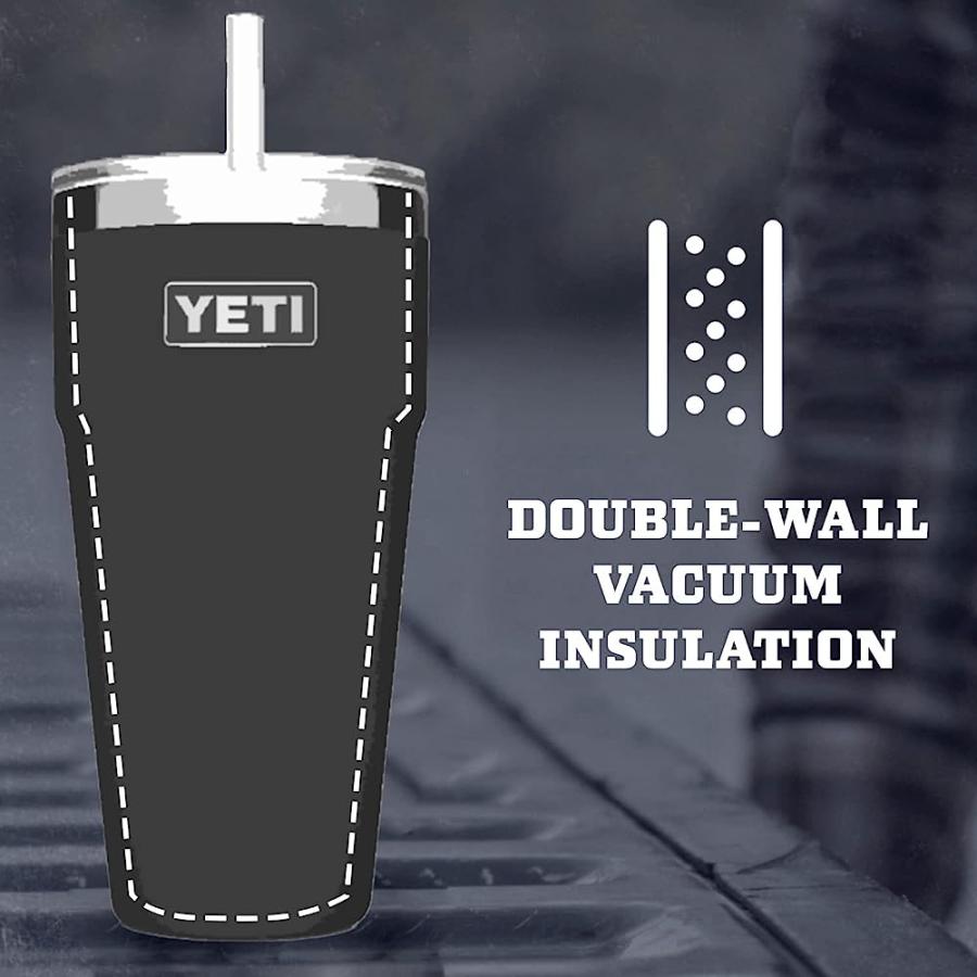 YETI RAMBLER 26 OZ STRAW CUP, VACUUM INSULATED, STAINLESS STEEL WITH STRAW LID, CHARCOAL | YETI | 05
