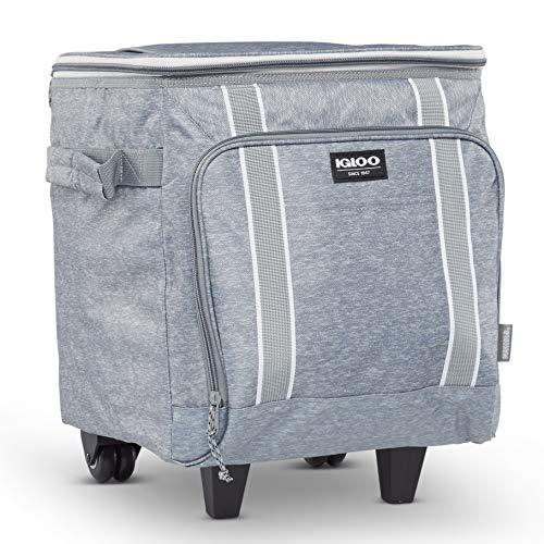 IGLOO 40 CAN LARGE PORTABLE INSULATED SOFT COOLER WITH ROLLING WHEELS, GRAY | igloo | 02