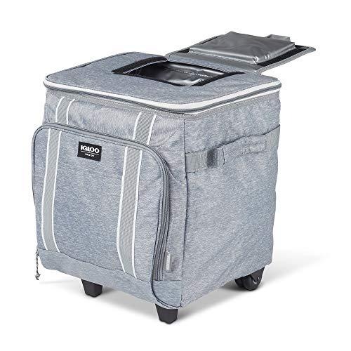 IGLOO 40 CAN LARGE PORTABLE INSULATED SOFT COOLER WITH ROLLING WHEELS, GRAY | igloo | 05