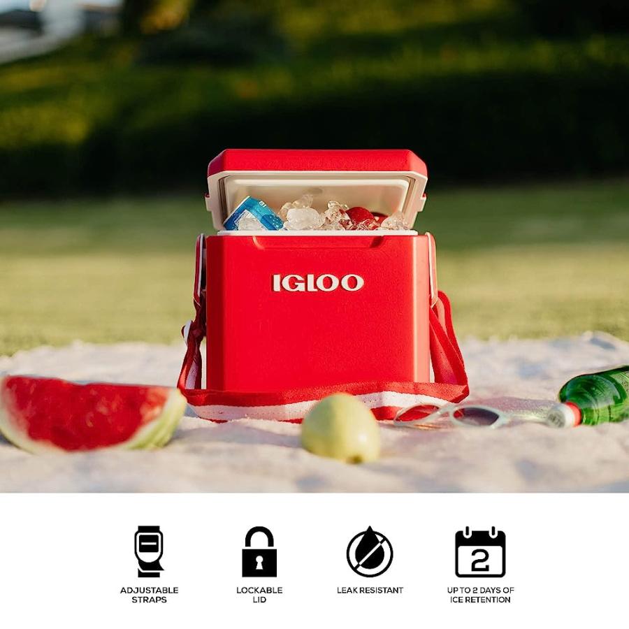 IGLOO RED 11 QT TAG-A-LONG TOO HARDSIDED STRAPPED COOLER | igloo | 01