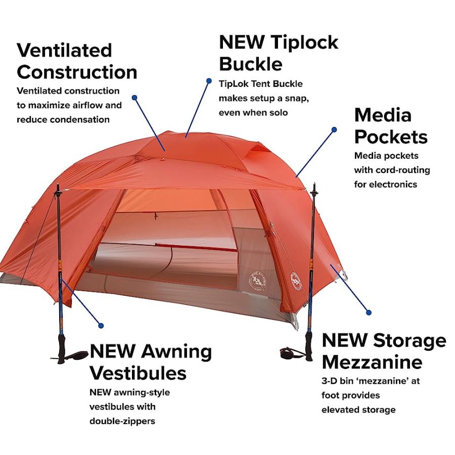 BIG AGNES COPPER SPUR HV UL BACKPACKING TENT, 2 PERSON (ORANGE) | BIG AGNES | 02