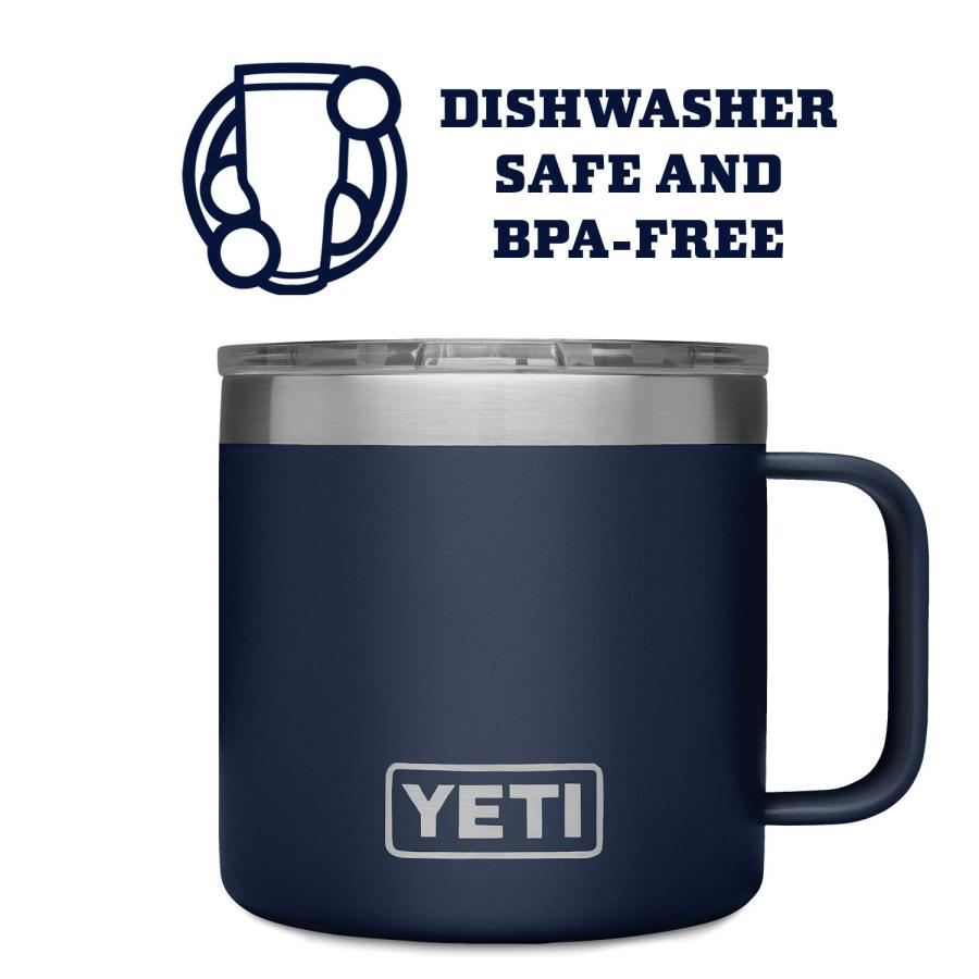 YETI Rambler 14オンス マグカップ マグスライダー蓋付き 真空断熱 ステンレス製、ネイビー | YETI | 02