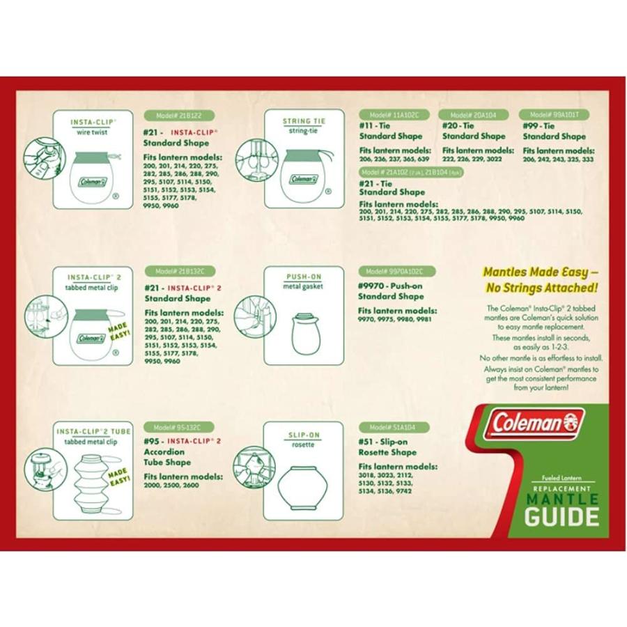 Coleman Insta-Clip Mantle (Pack of 2) [Set of 3] | Coleman | 02