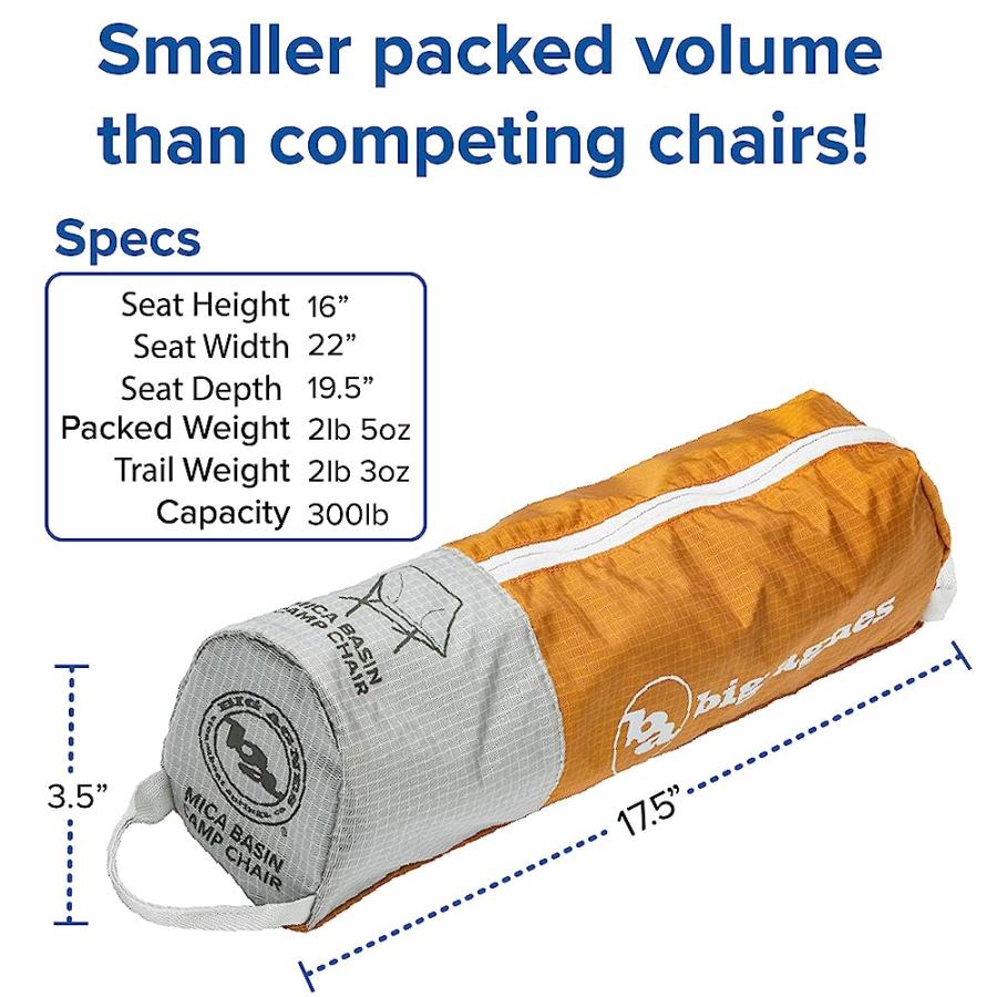 BIG AGNES MICA BASIN CAMP CHAIR, ORANGE/GRAY | BIG AGNES | 04
