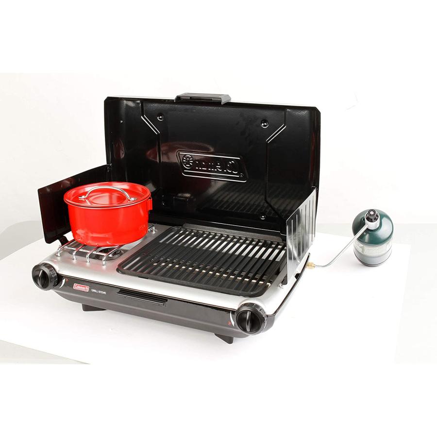 Coleman Gas Camping Grill/Stove Tabletop Propane 2 in 1 Grill/Stove, 2 Burner | Coleman | 08