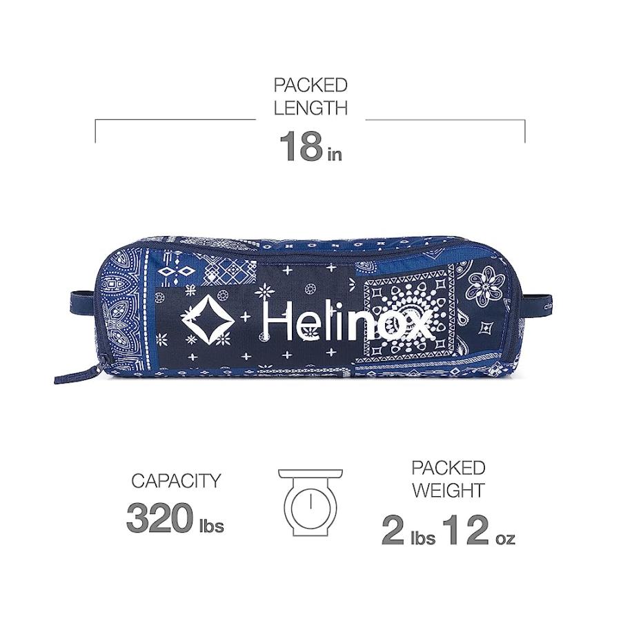 HELINOX CHAIR TWO | EVOLVING FROM THEIR ORIGINAL, THE LIGHT, PACKABLE CHAIR TWO HAS AN EXTENDED BACK FOR INCREASED SUPPORT (BLUE BANDANNA QUILT + | Helinox | 01