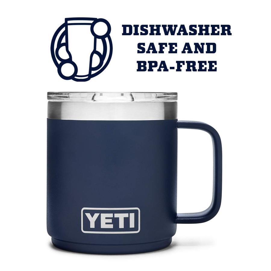 YETI Rambler 10オンス スタッカブルマグ マグスライダー蓋付き 真空断熱 ステンレス製、ネイビー | YETI | 03