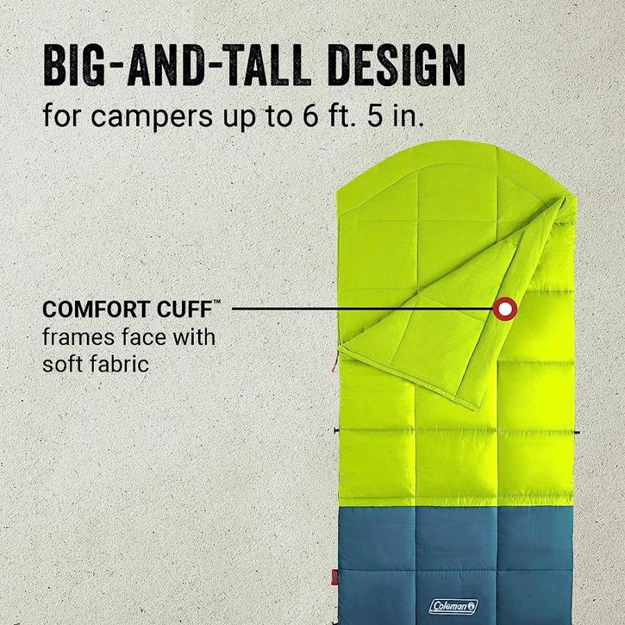 COLEMAN KOMPACT SLEEPING BAG, INDOOR/OUTDOOR LIGHTWEIGHT SLEEPING BAG FOR ADULTS, 20°F/30°F/40°F OPTIONS FOR CAMPING, HIKING, BACKPACKING WITH | Coleman | 03