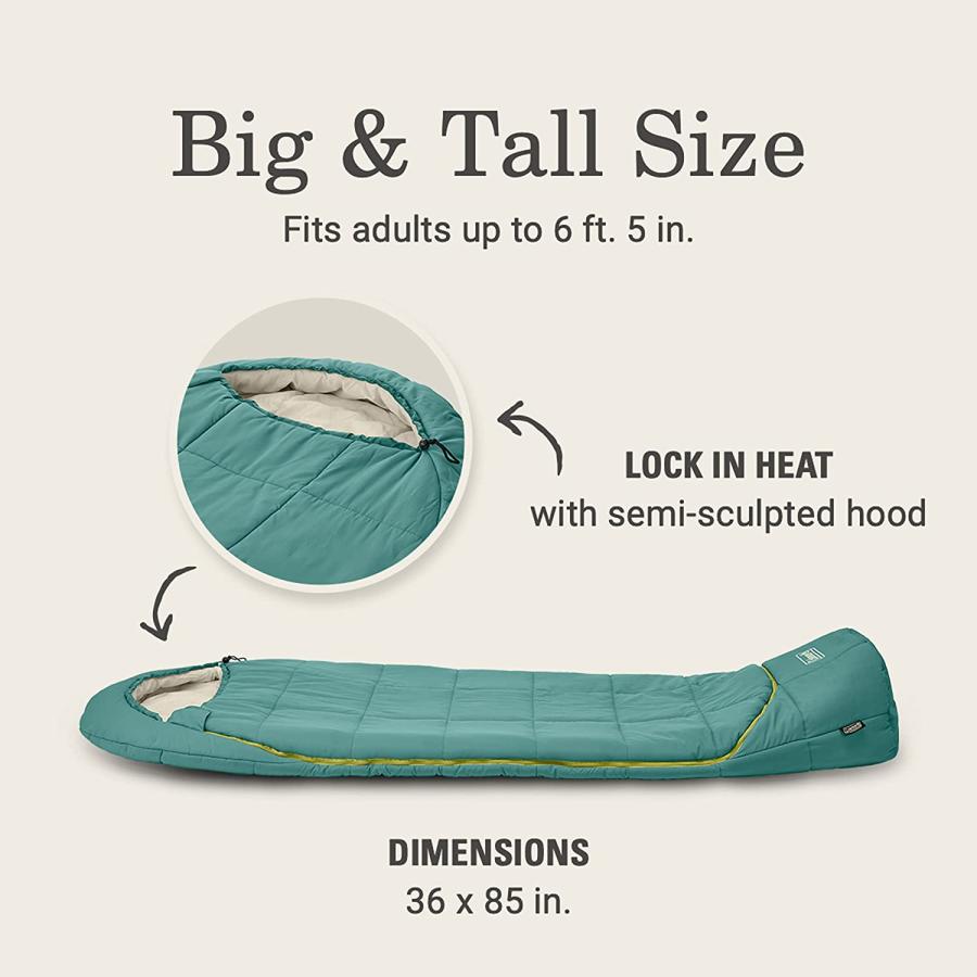 Coleman Big Bay 40° Big & Tall Contour Sleeping Bag | Coleman | 01