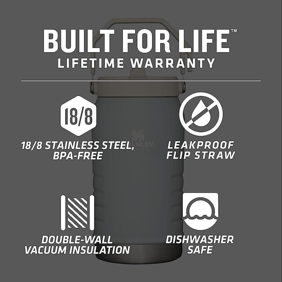 STANLEY ICEFLOW STAINLESS STEEL WATER JUG WITH STRAW, VACUUM INSULATED WATER BOTTLE FOR HOME AND OFFICE, REUSABLE TUMBLER WITH STRAW LEAKPROOF FL | STANLEY | 03