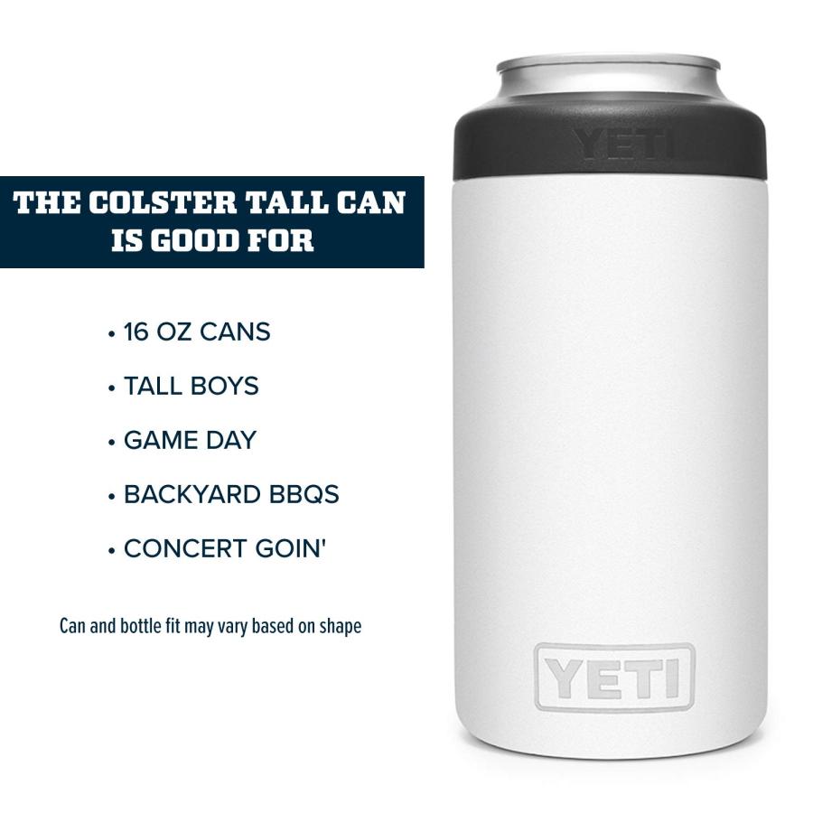 YETI Rambler 16オンス コルスター トール缶クーラー:YETI 真空断熱 ステンレス製、ホワイト | YETI | 03