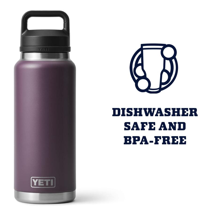 YETI Rambler 36オンス ボトル キャップ付き 真空断熱 ステンレス製、ノルディックパープル | YETI | 04