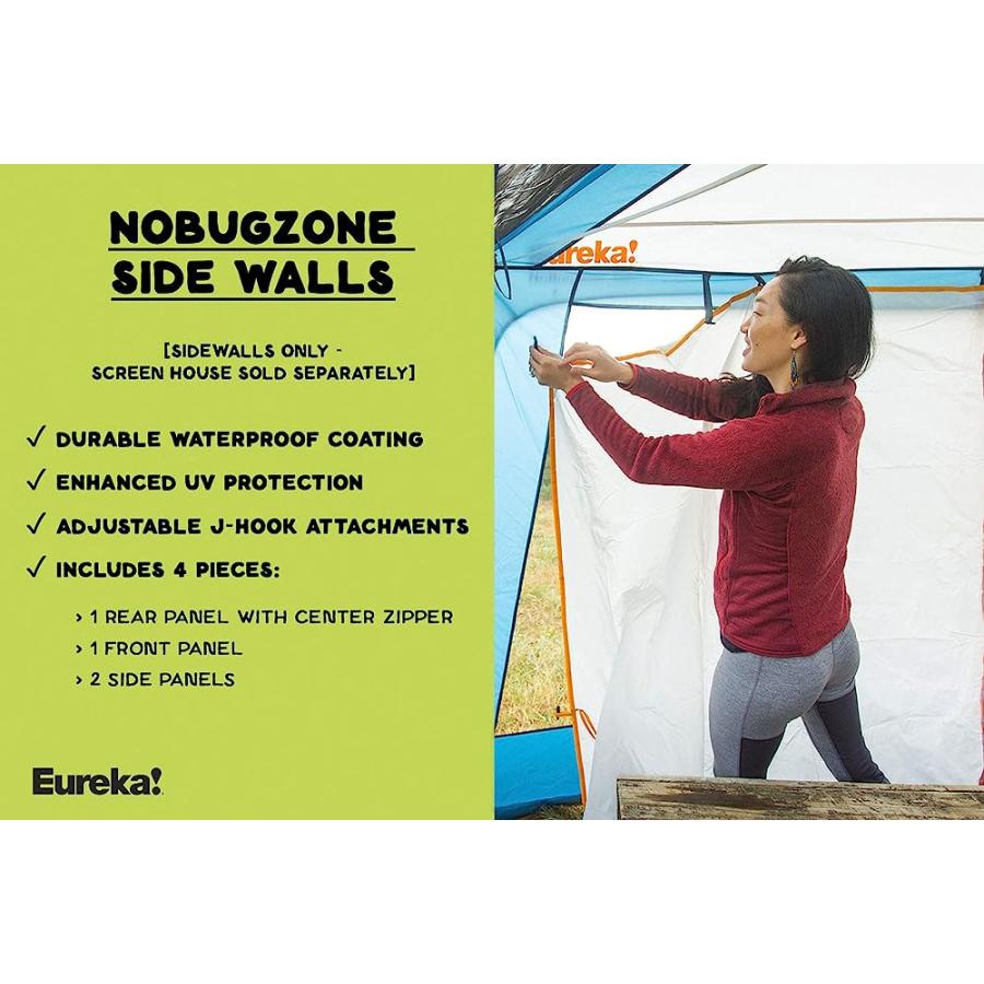 EUREKA! NOBUGZONE SIDE WALLS ACCESSORY (COMPATIBLE WITH, BUT NOT INCLUDEDTHE NOBUGZONE SCREEN HOUSE TENT AND NOBUGZONE 3-IN-1 CAMPING SHELTERBOTH |  | 01
