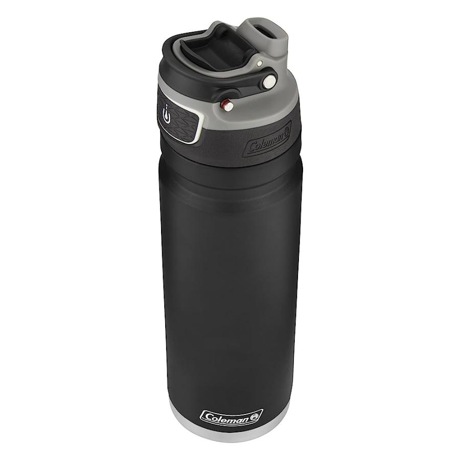 COLEMAN AUTOSEAL FREEFLOW STAINLESS STEEL WATER BOTTLE, BLACK, 40 OZ | Coleman