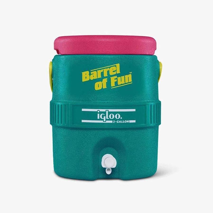 IGLOO SPECIAL EDITION RETRO 2 GALLON BARREL OF FUN INSULATED JUG, JADE | LES CREATIONS