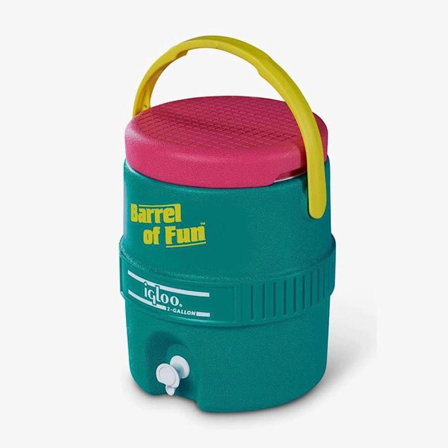 IGLOO SPECIAL EDITION RETRO 2 GALLON BARREL OF FUN INSULATED JUG, JADE | LES CREATIONS | 01