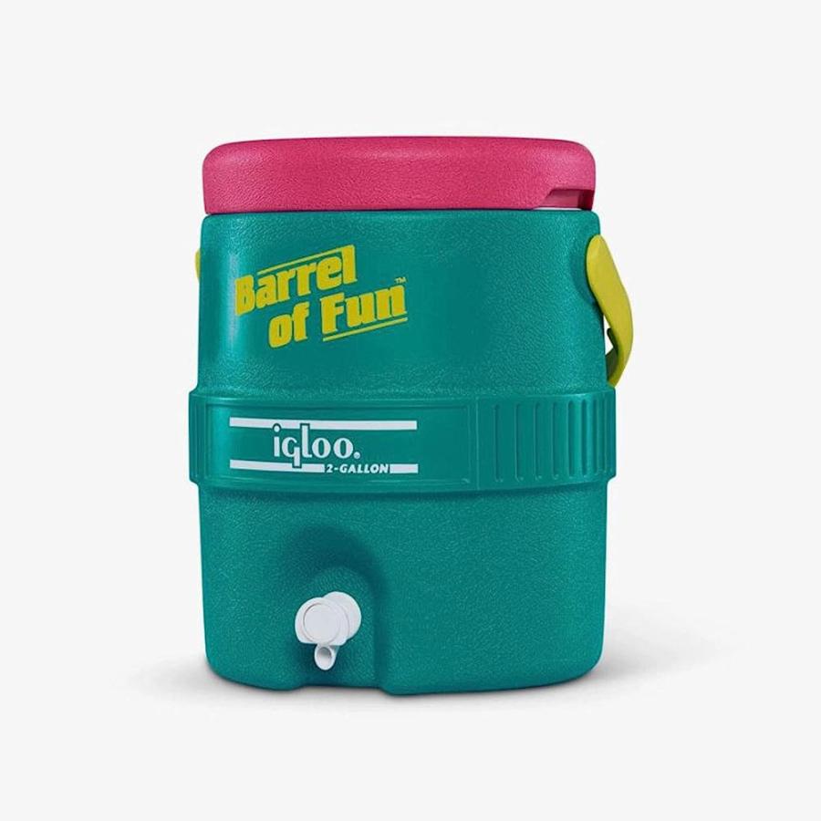 IGLOO SPECIAL EDITION RETRO 2 GALLON BARREL OF FUN INSULATED JUG, JADE | LES CREATIONS | 03