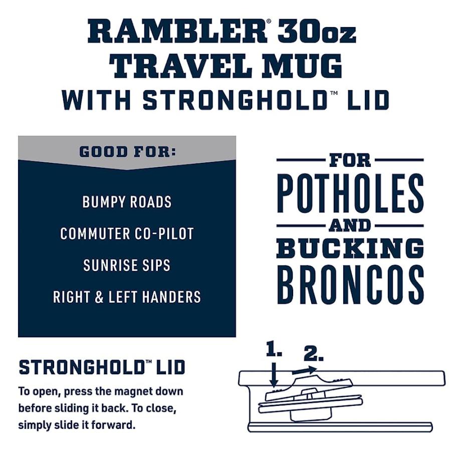 YETI RAMBLER 30 OZ TRAVEL MUG, STAINLESS STEEL, VACUUM INSULATED WITH STRONGHOLD LID, RESCUE RED | YETI | 01