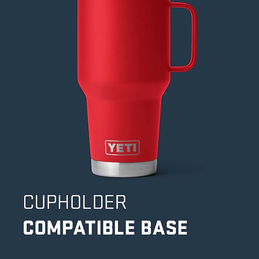 YETI RAMBLER 30 OZ TRAVEL MUG, STAINLESS STEEL, VACUUM INSULATED WITH STRONGHOLD LID, RESCUE RED | YETI | 02