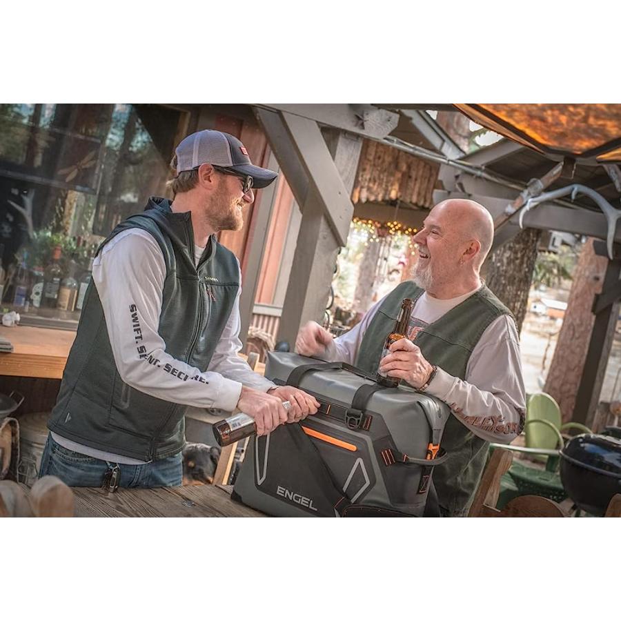 ENGEL HD20-ORANGE 22 QUART HEAVY-DUTY SOFT SIDED COOLER BAG DARK GRAY/ORANGE |  | 03